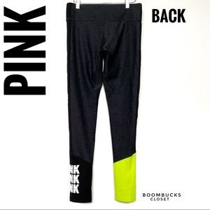 New Pink Ultimate Yoga NWOT size Small Gray, Black with Neon Yellow Logo Pattern